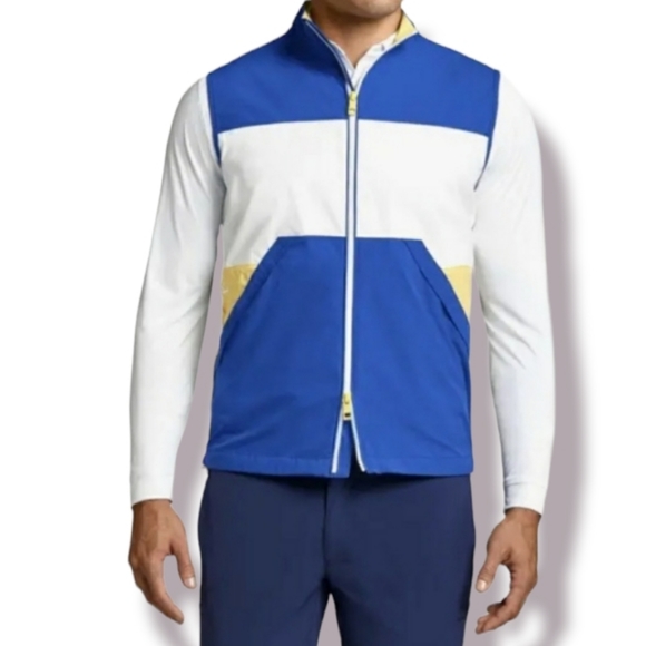 Peter Millar Sailing Vest in Nautilus Blue Multi Stripes Size 2XL - Picture 2 of 12